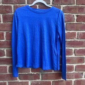 Eileen Fisher Women's $128 Organic Linen Jersey Tee aquamarine XS NEW